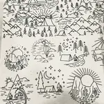 Elan Pottery Transfers Camping Underglaze Transfer - Black