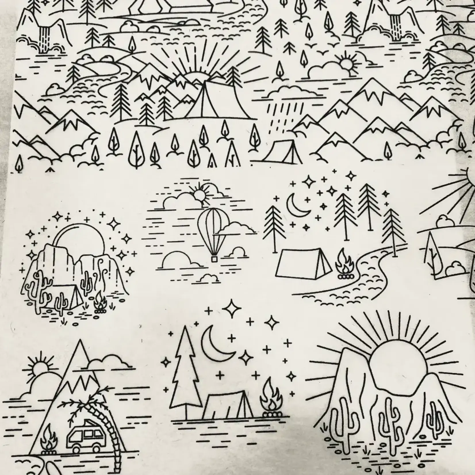 Elan Pottery Transfers Camping Underglaze Transfer - Black