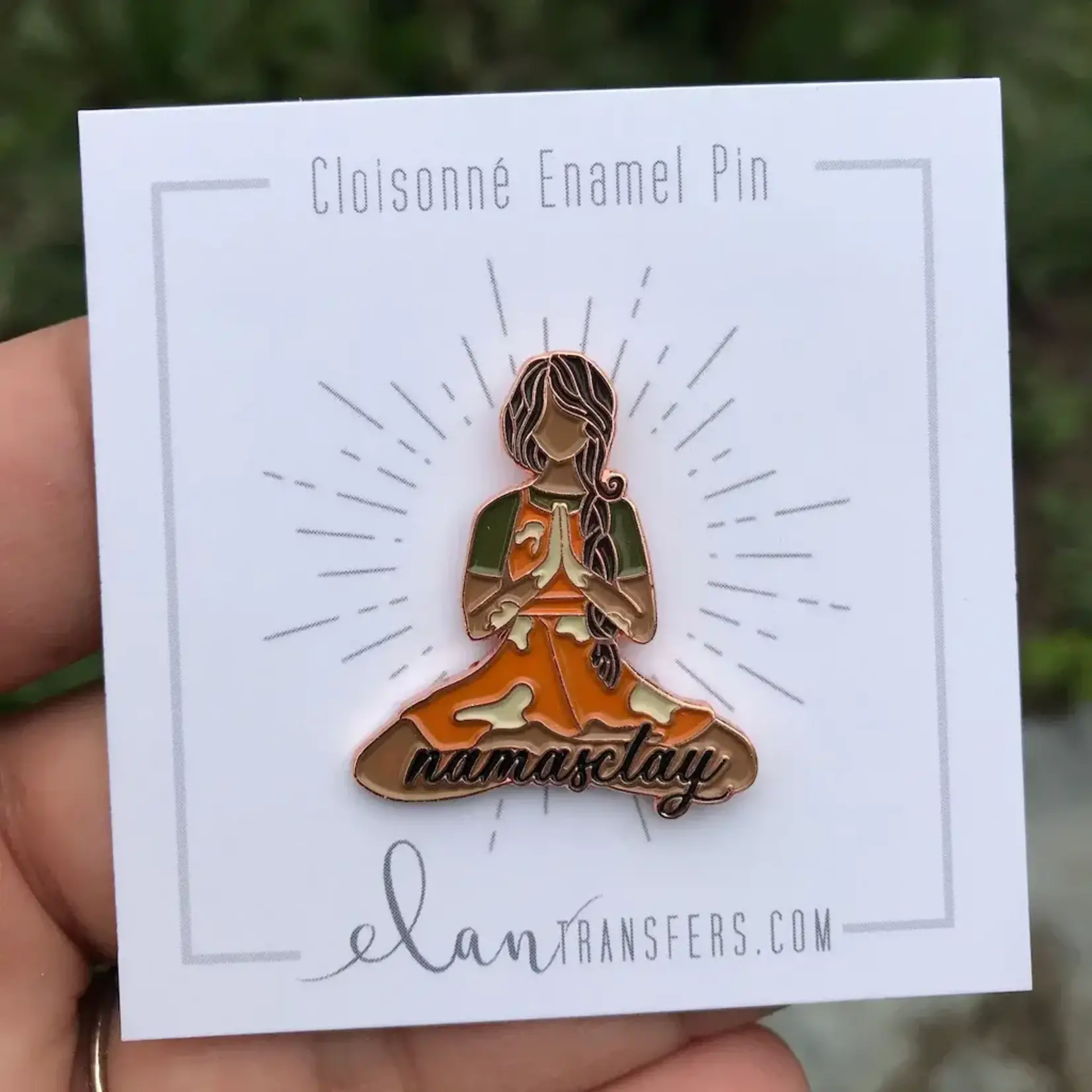 Elan Pottery Transfers Namasclay Enamel Pin - Med Brown Hair