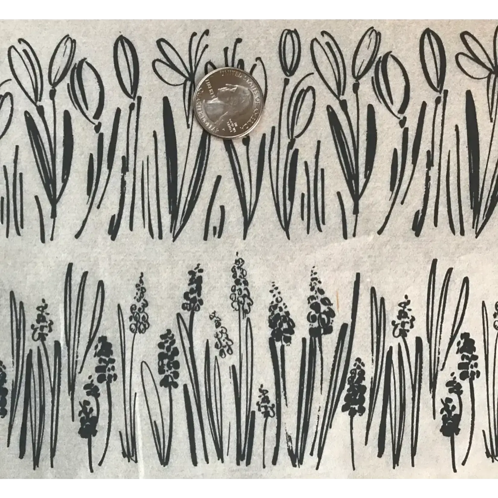 Elan Pottery Transfers Sketched Flowers Underglaze Transfer - Black