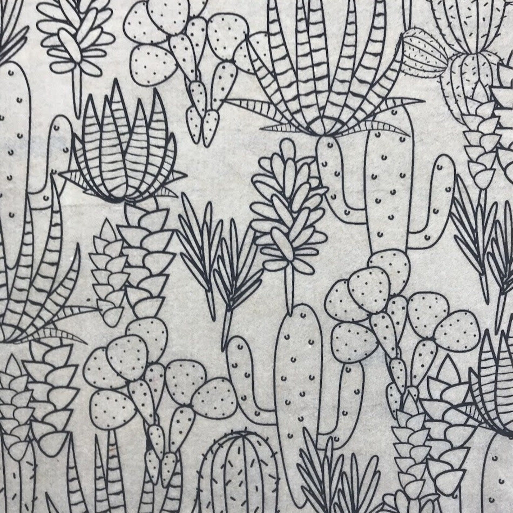 Elan Pottery Transfers Cacti Underglaze Transfer - Black