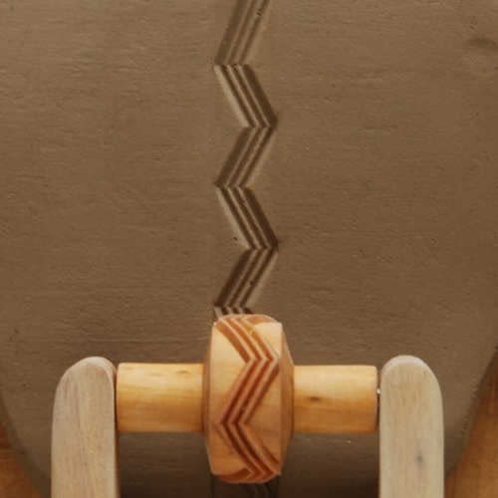 MKM POTTERY TOOLS MKM RS-008 Small Handle Roller – 3 Zigzag
