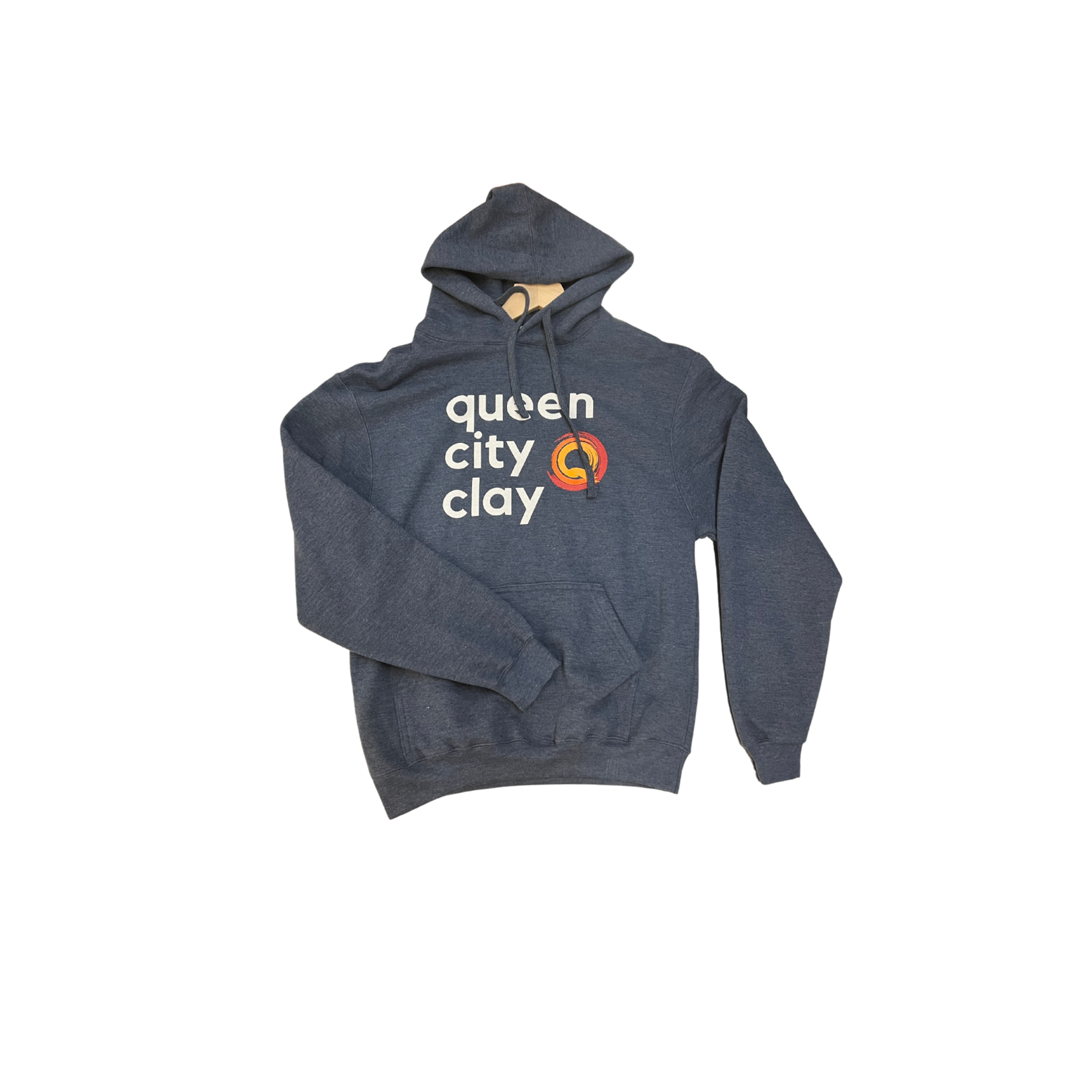 Queen City Clay QCC Blue Stacked Logo Hoodie Sweatshirt