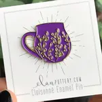 Elan Pottery Transfers Tree Carved Mug Enamel Pin - Purple
