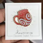 Elan Pottery Transfers Mug Enamel Pin - red swirl