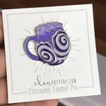 Elan Pottery Transfers Mug Enamel Pin - purple swirl