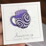 Elan Pottery Transfers Swirl Mug Enamel Pin - Purple
