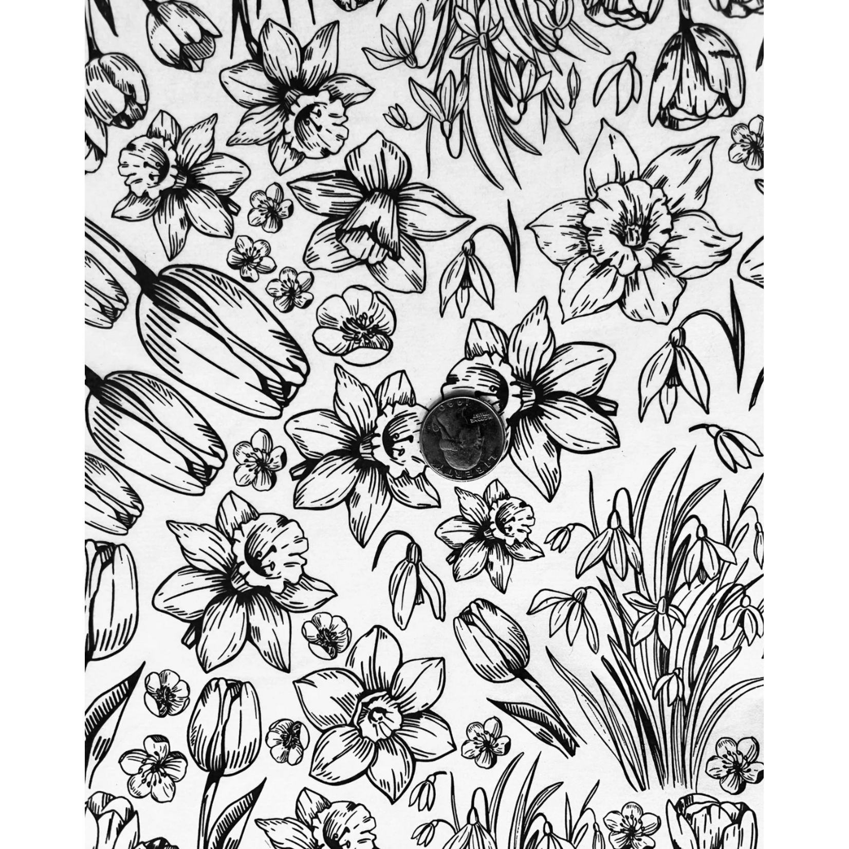 Elan Pottery Transfers Spring Has Sprung Underglaze Transfer - Black
