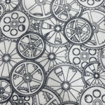 Elan Pottery Transfers Gears Underglaze Transfer - Black