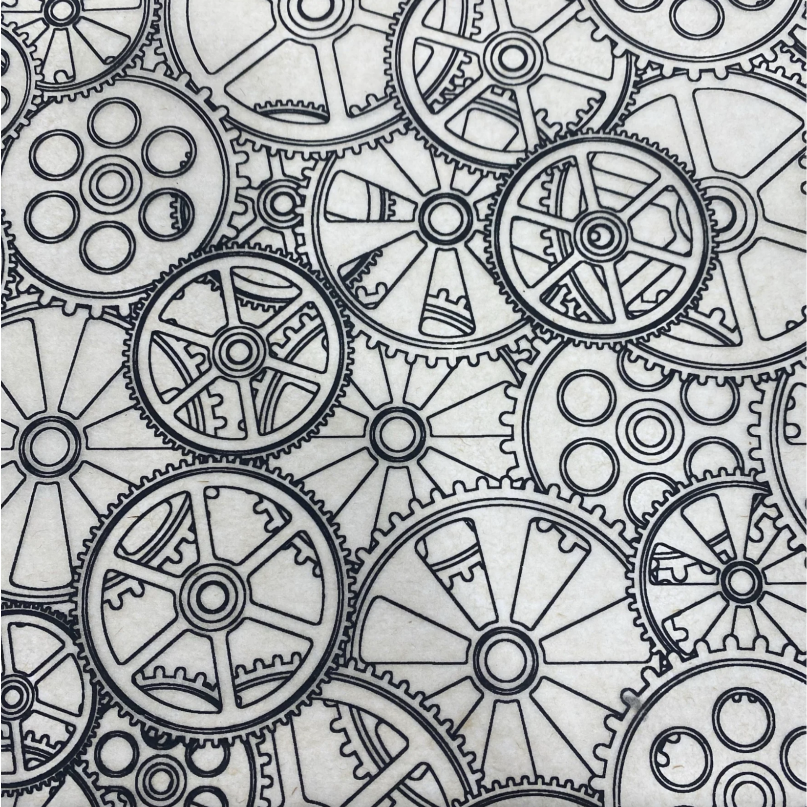 Elan Pottery Transfers Gears Underglaze Transfer - Black