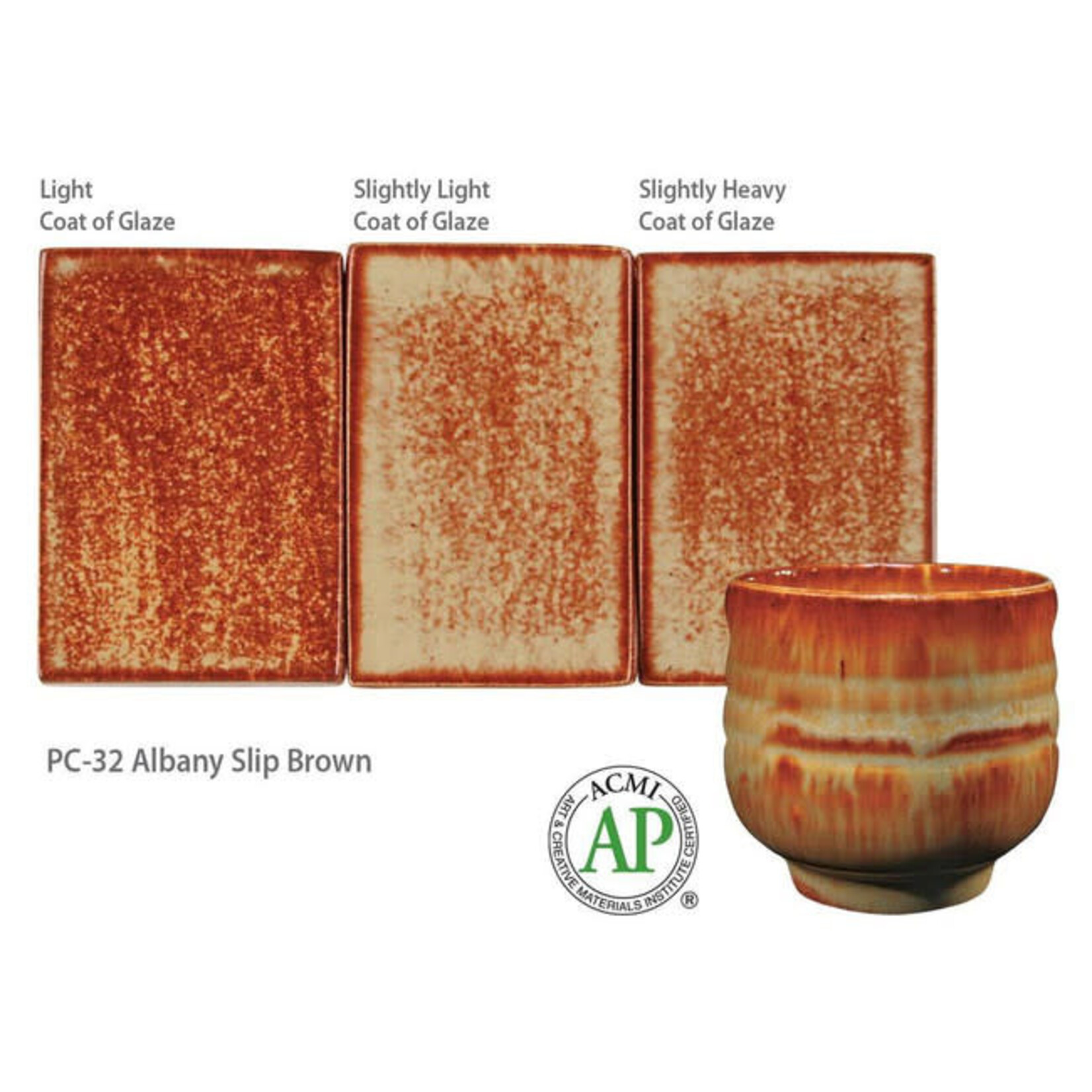 American Art Clay GZ LIQ PC-32 ALBANY SLIP BROWN