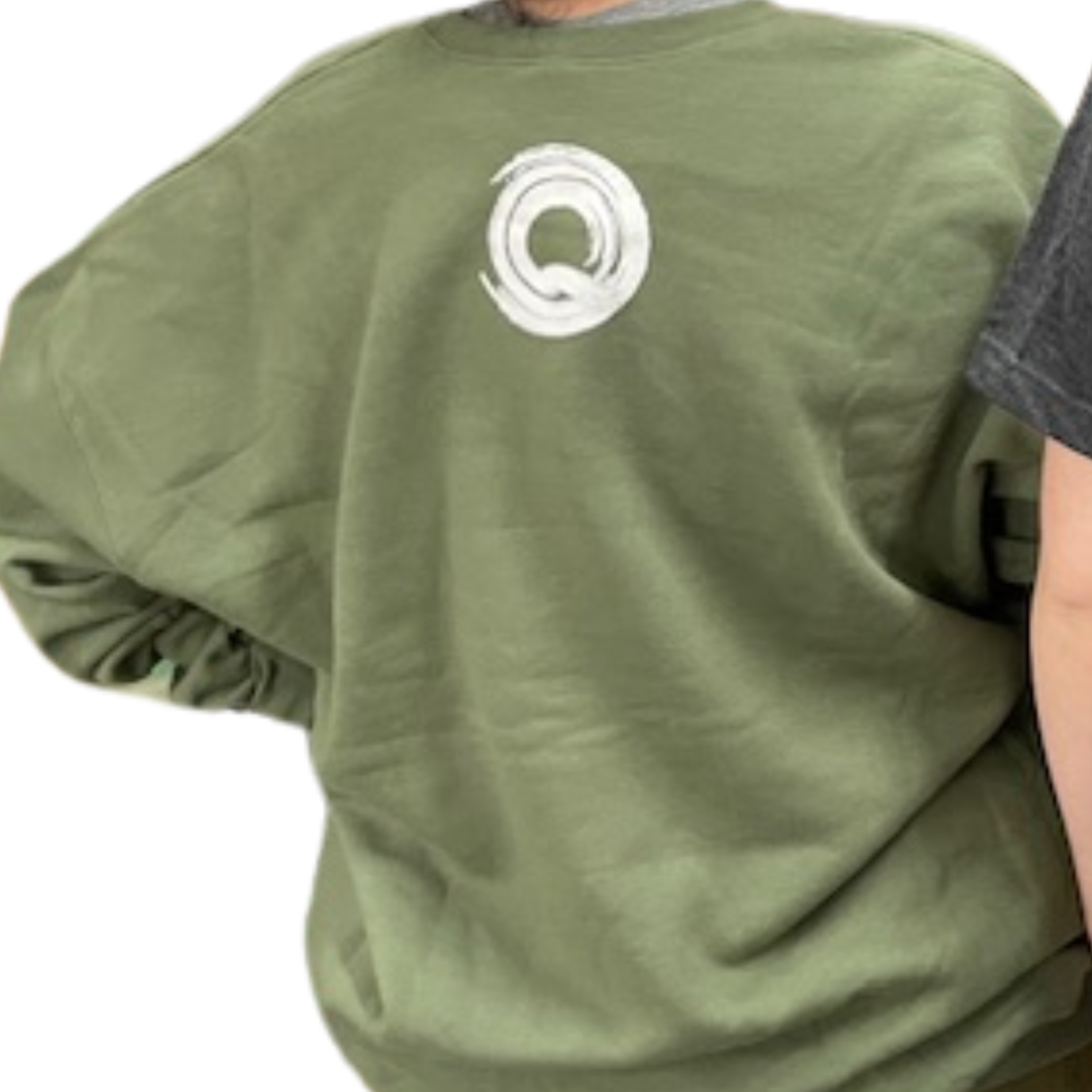 Queen City Clay Crewneck Sweatshirt- QCC Text (Army Green)