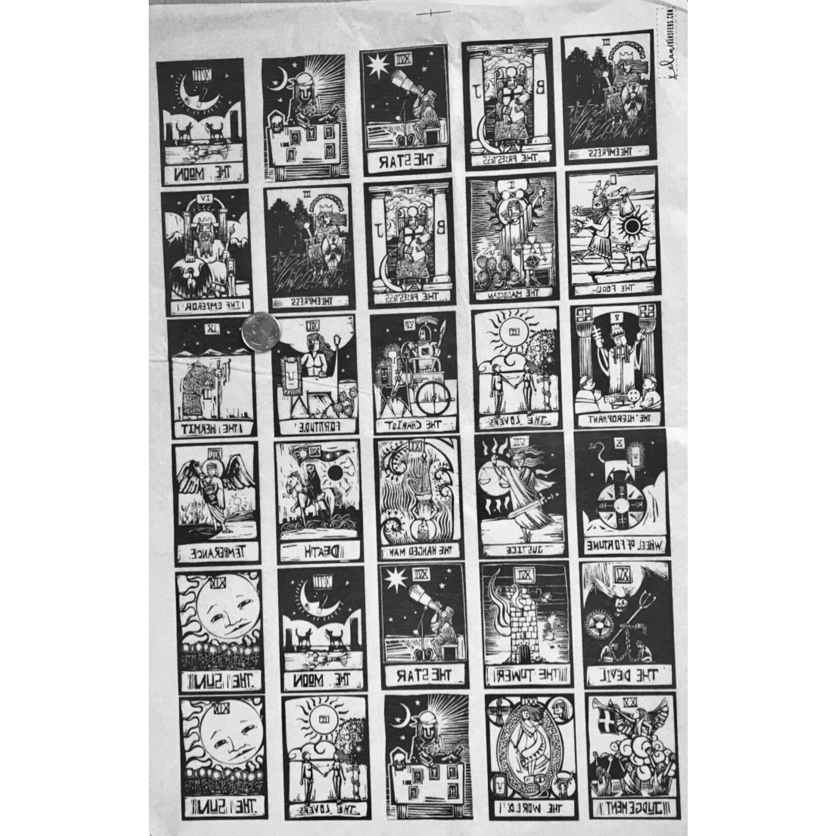 Elan Pottery Transfers Tarot Cards - Underglaze Transfer - black