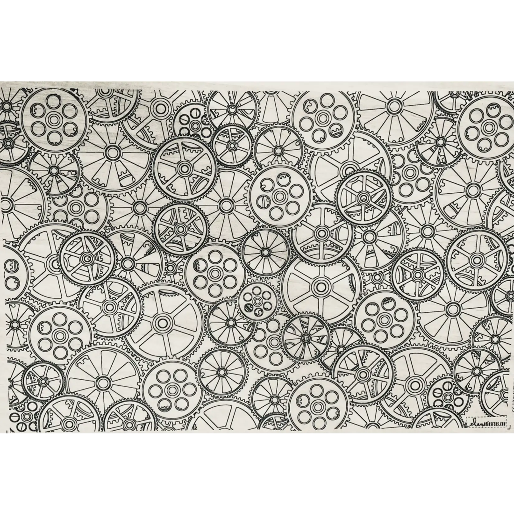 Elan Pottery Transfers Gears Underglaze Transfer - Black