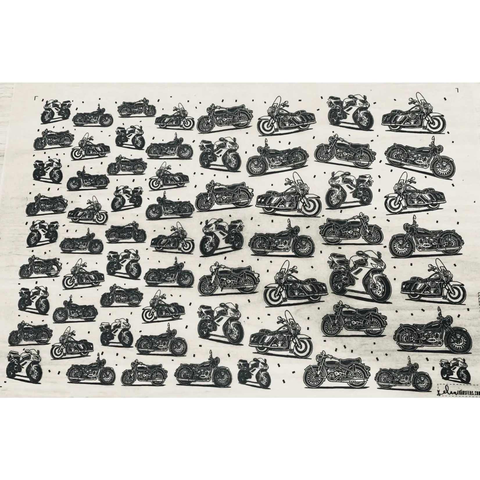 Elan Pottery Transfers Motorcycles Underglaze Transfer - Black