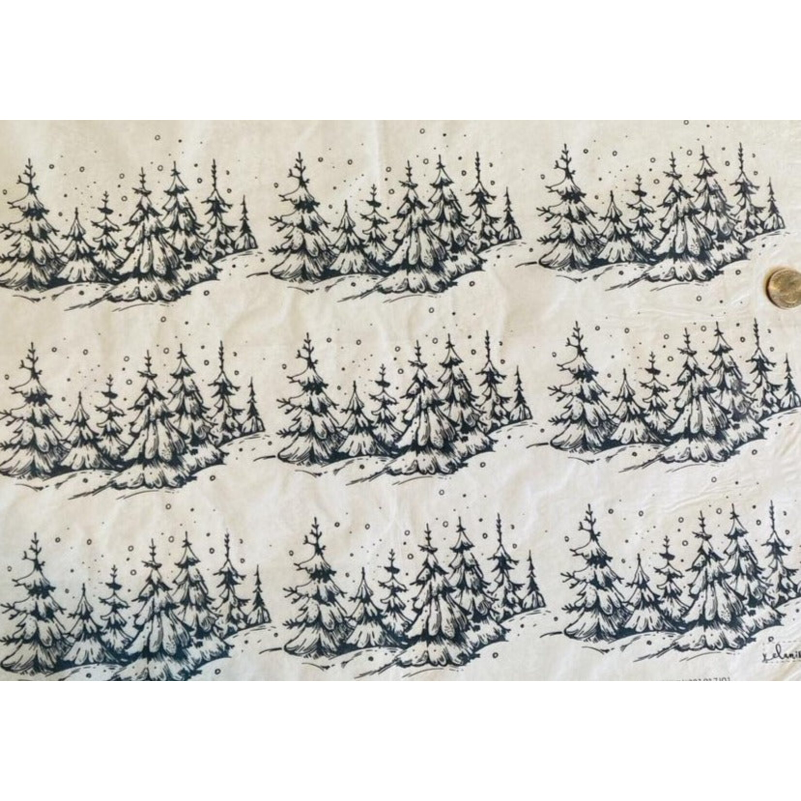 Elan Pottery Transfers Snowy Trees Underglaze Transfer - White