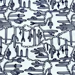 Elan Pottery Transfers Saguaro Underglaze Transfer - Black
