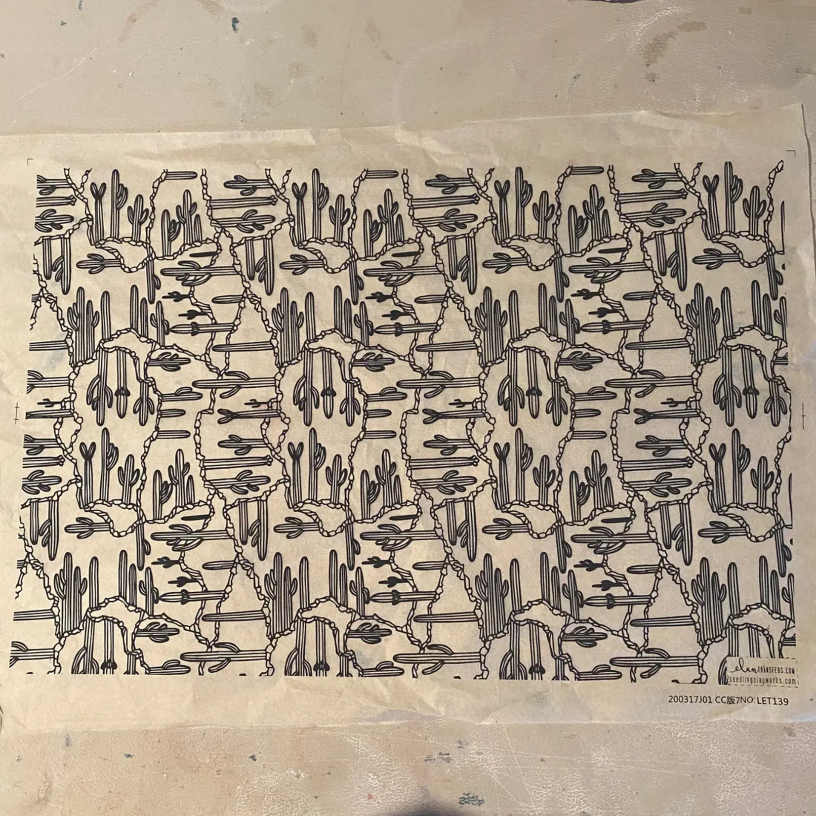 Elan Pottery Transfers Saguaro Underglaze Transfer - Black