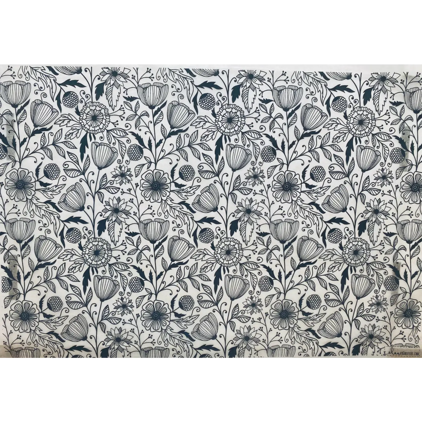 Elan Pottery Transfers Flower Doodle Underglaze Transfer - Orange
