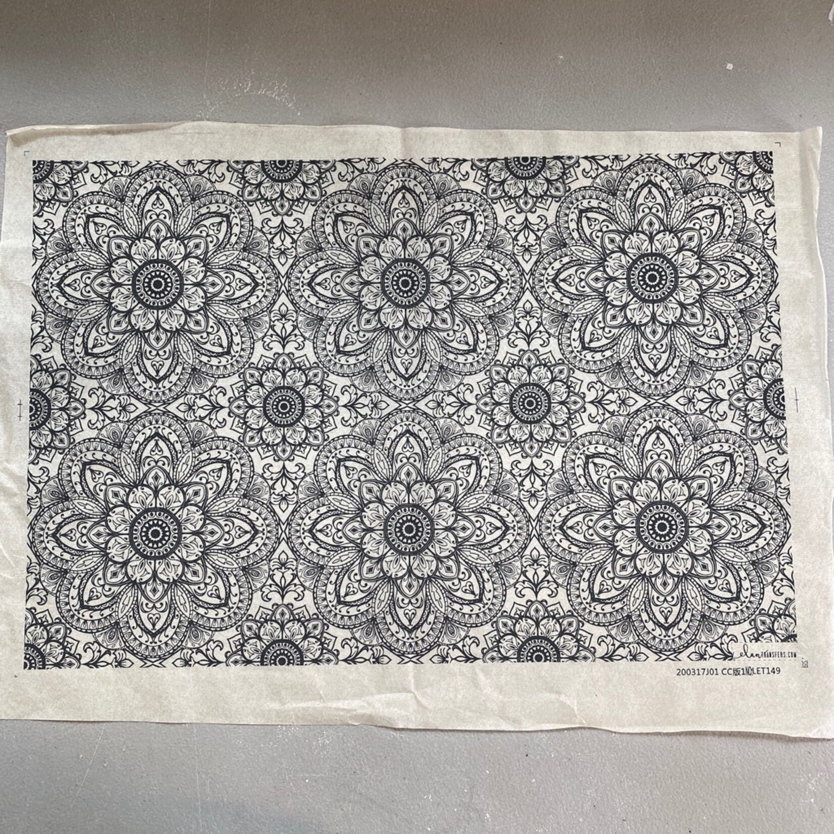 Elan Pottery Transfers Mandala (Closed Center) Underglaze Transfer - Yellow