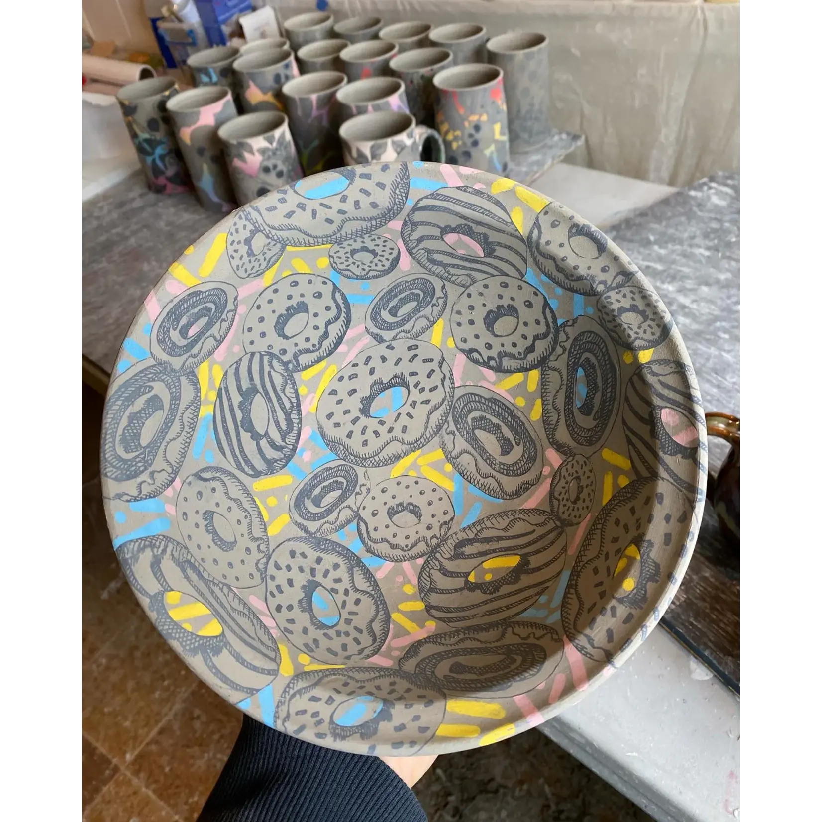Elan Pottery Transfers Doughnuts Underglaze Transfer - Black