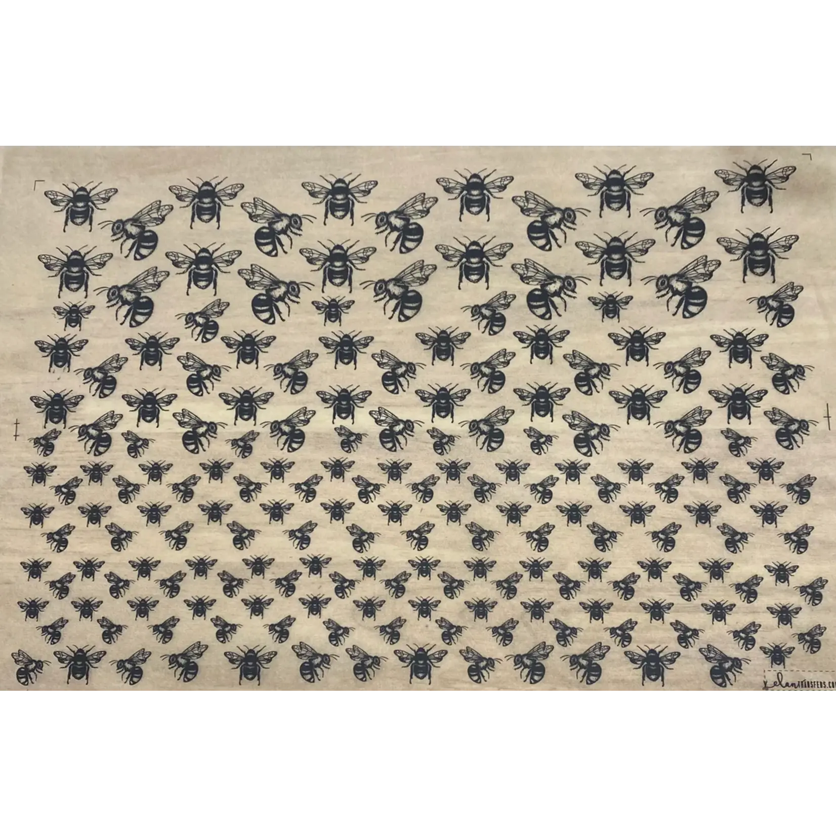 Elan Pottery Transfers Bees Underglaze Transfer - Black