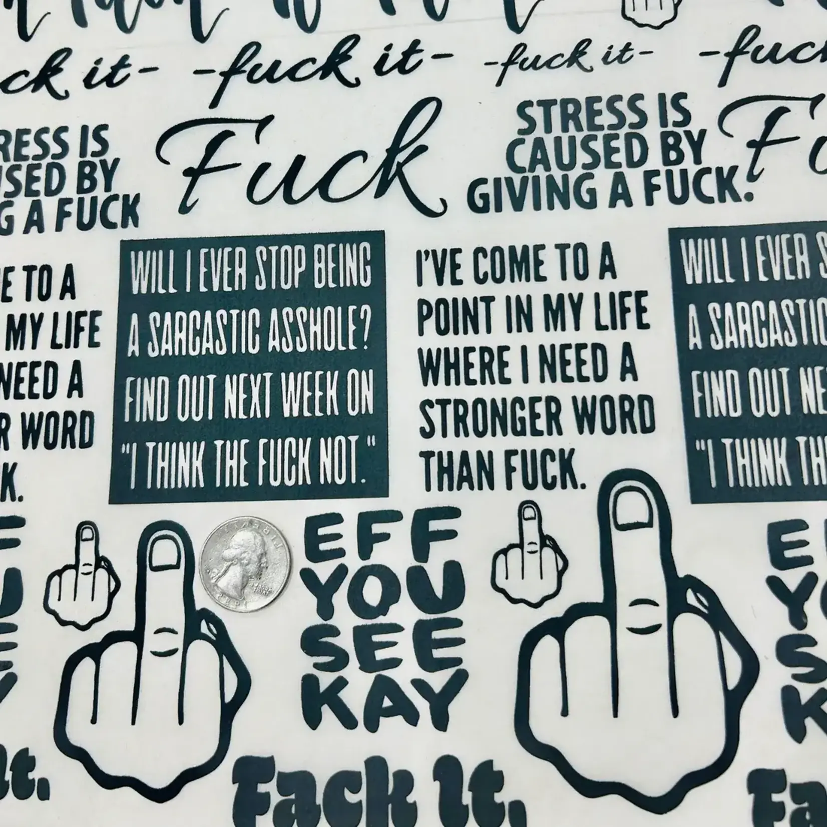 Elan Pottery Transfers Fuck It - Underglaze Transfer - Black