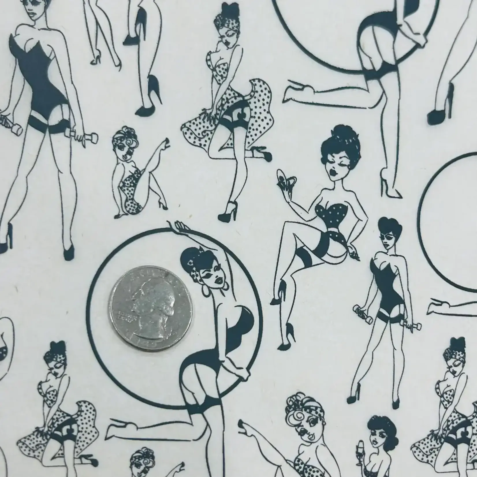 Elan Pottery Transfers Hula Pinup Underglaze Transfer - Black