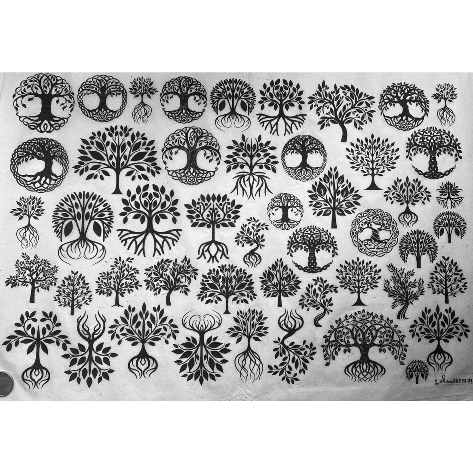 Elan Pottery Transfers Yggdrasil Underglaze Transfer - Black