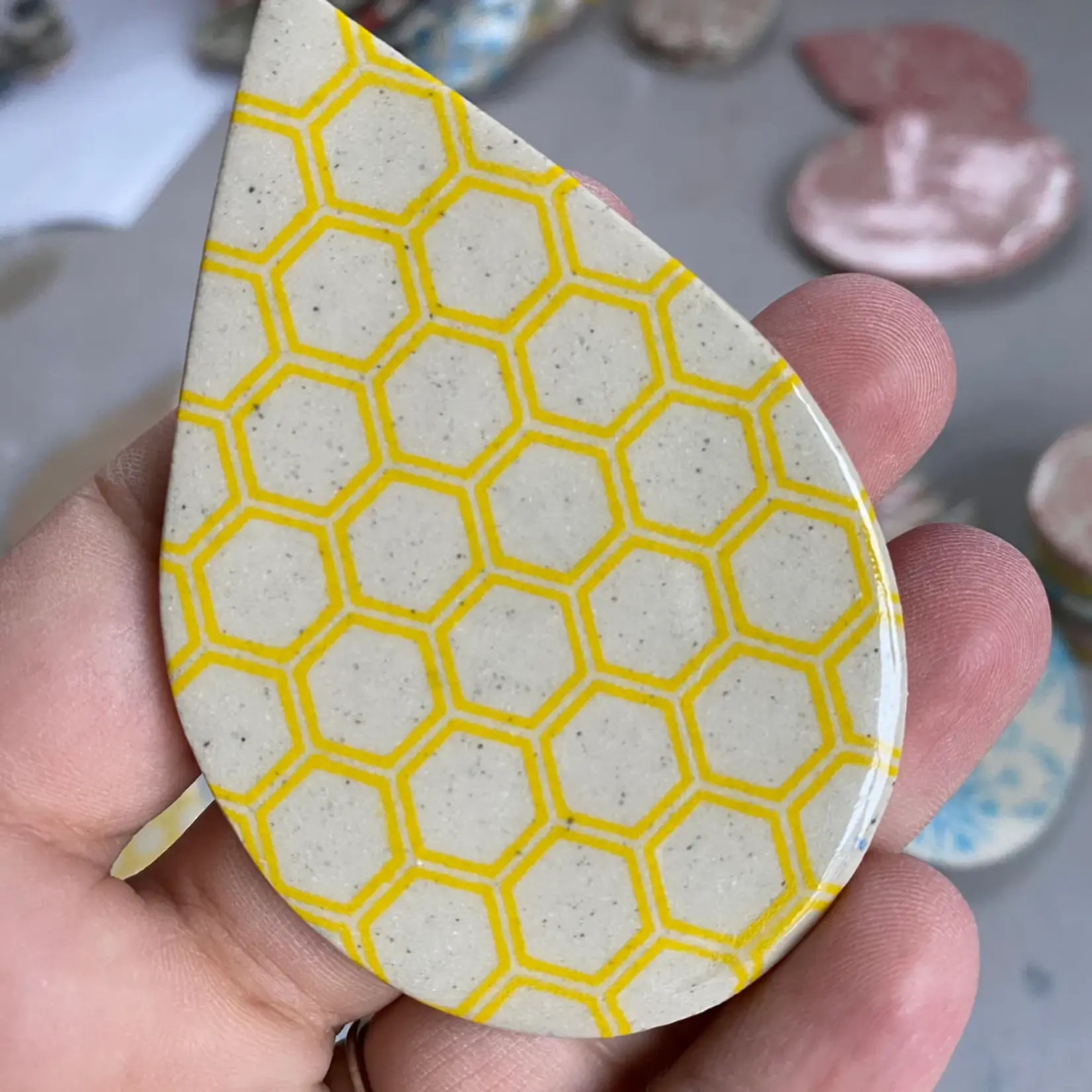 Elan Pottery Transfers Honeycomb Underglaze Transfer - Yellow