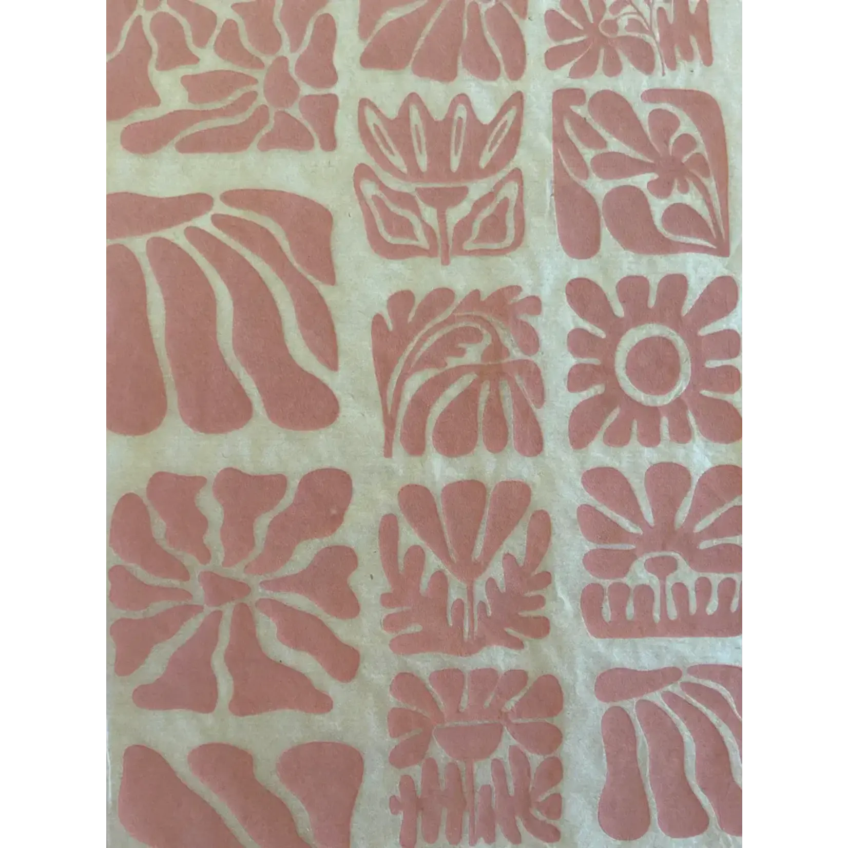 Elan Pottery Transfers Wood Block Flowers Underglaze Transfer - Pink