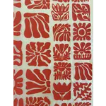 Elan Pottery Transfers Wood Block Flowers Underglaze Transfer - Red