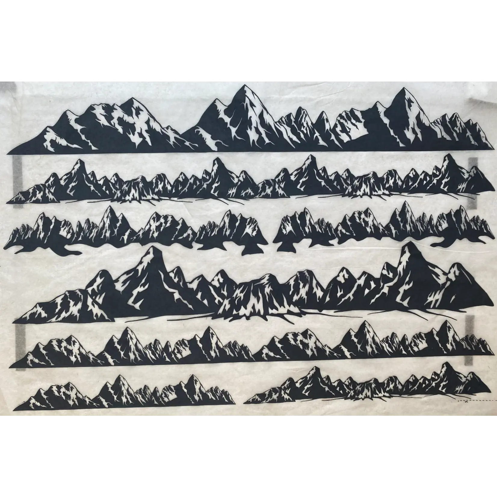 Elan Pottery Transfers Mountains Underglaze Transfer  - Black