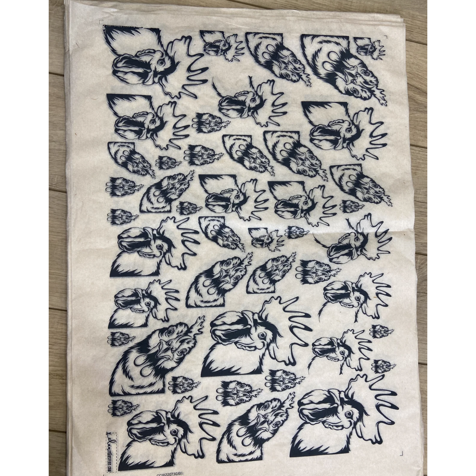 Elan Pottery Transfers Underglaze Transfer EP- Chicken Peeking - Black