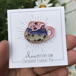 Naked Skull Mug Enamel Pin - Pink