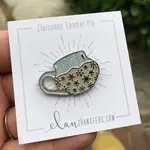 Elan Pottery Transfers Snowflake Mug Enamel Pin - Glitter