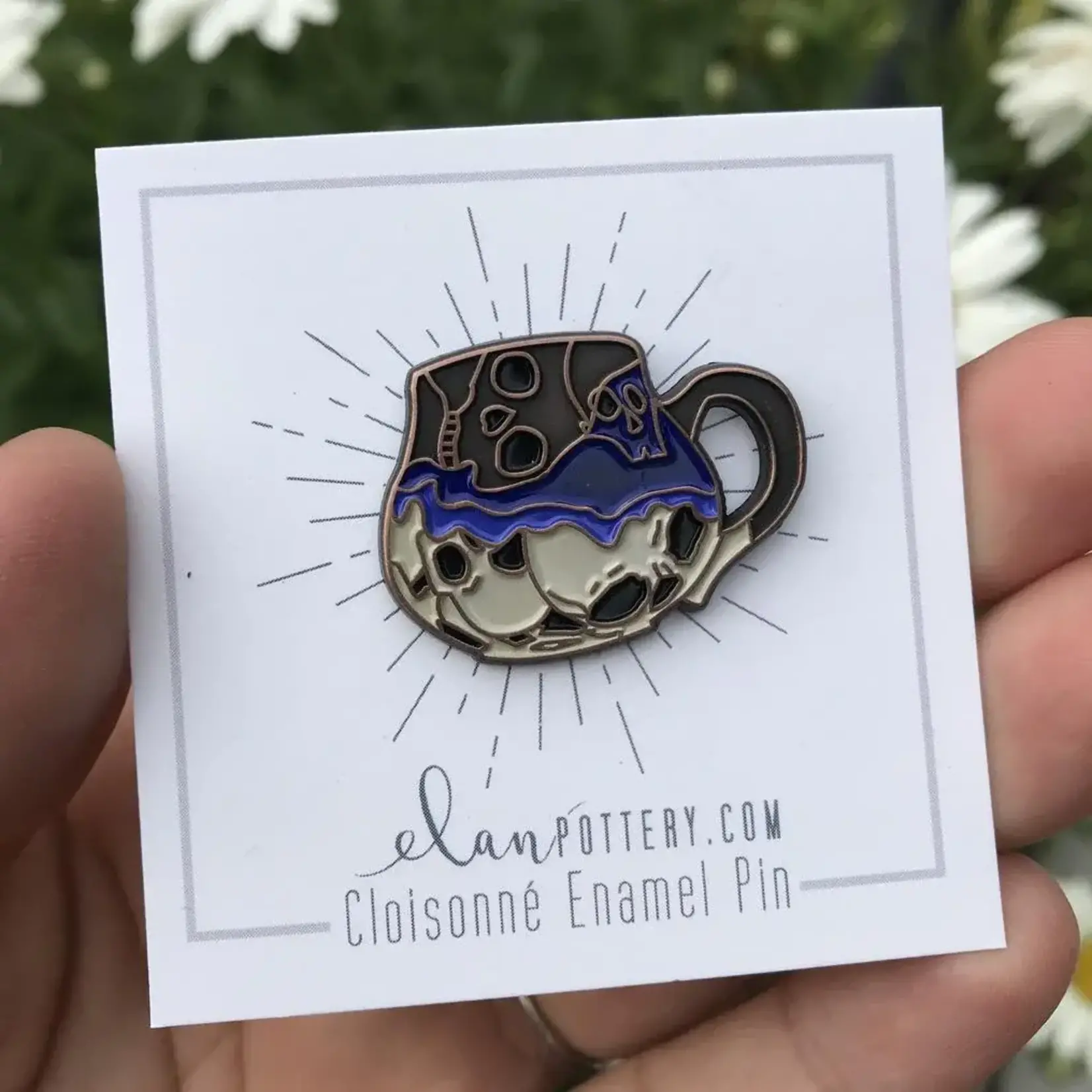 Naked Skull Mug Enamel Pin - Copper