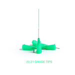 XIEM TOOLS Precision Applicator Tips (5) 21 Gauge (Light Green)