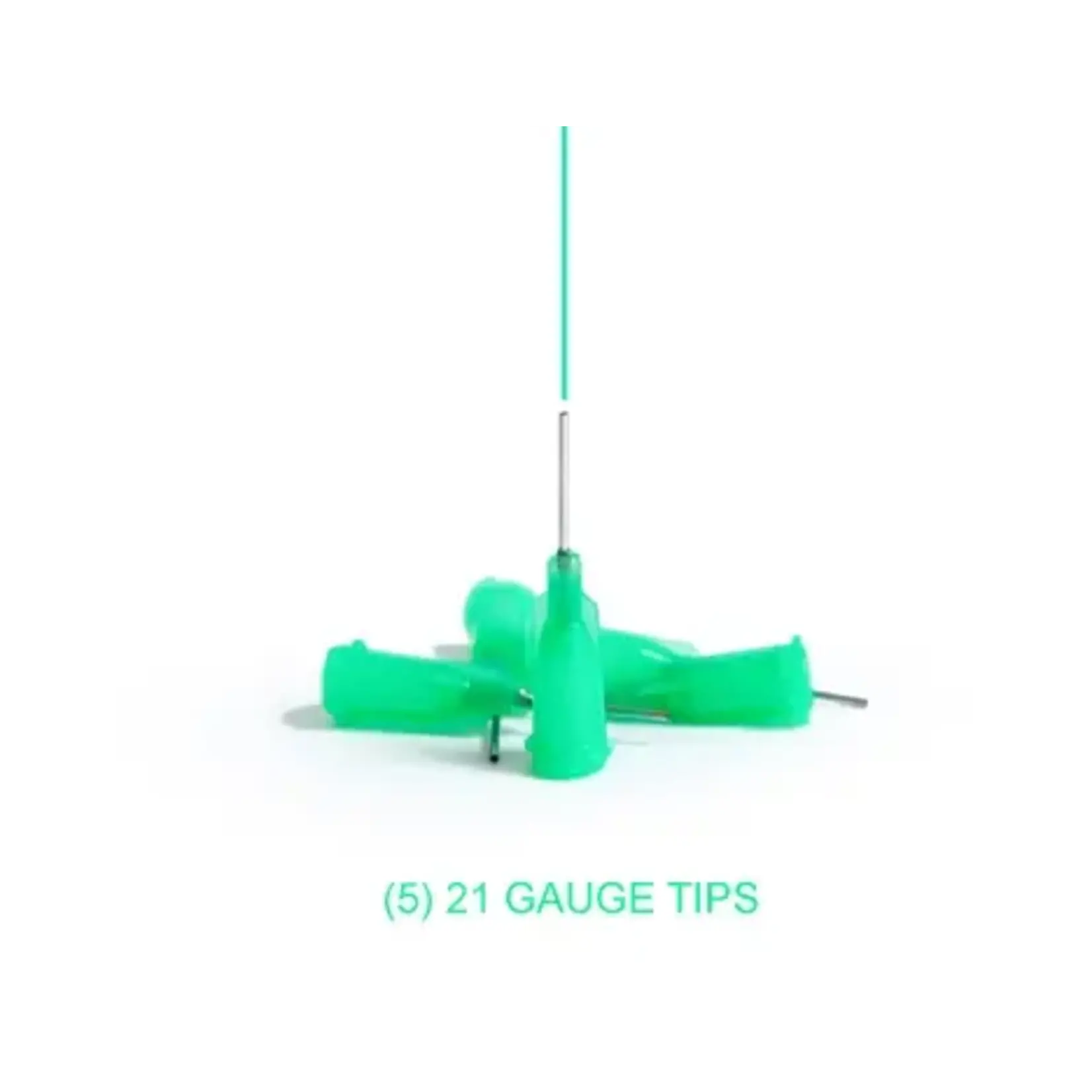 XIEM TOOLS Precision Applicator Tips (5) 21 Gauge (Light Green)