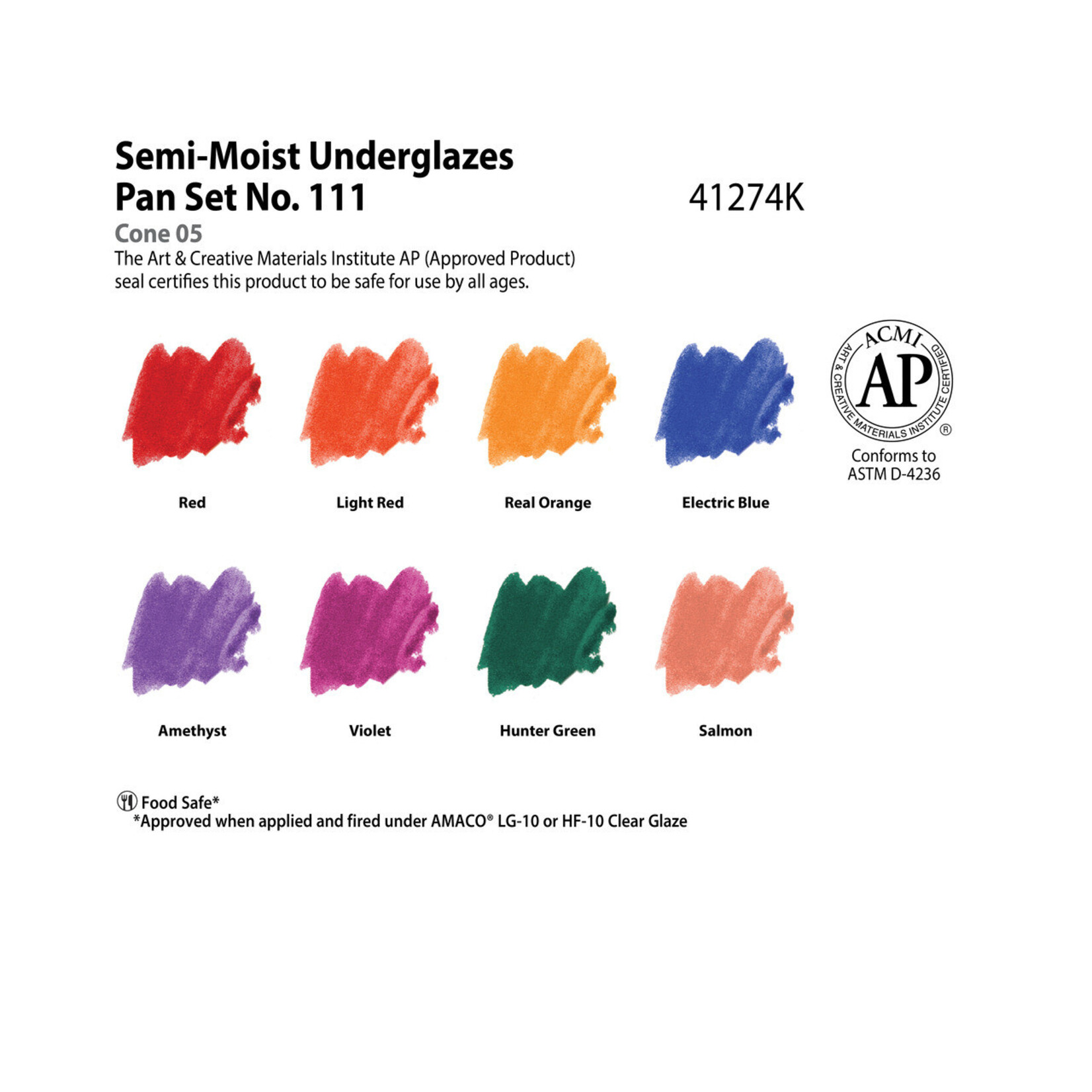 American Art Clay Semi-Moist Underglaze Set #111