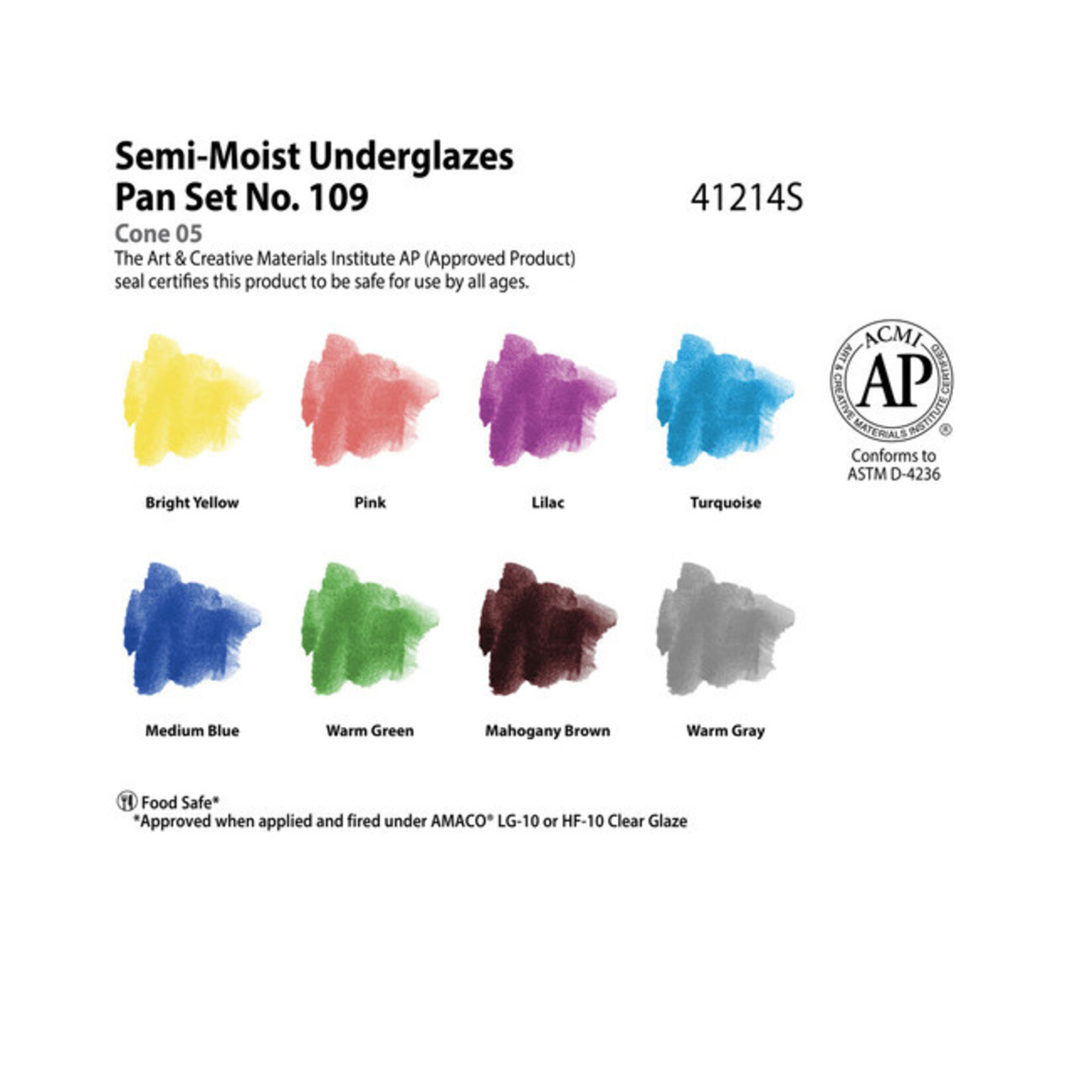 American Art Clay Semi-Moist Underglaze Set #109