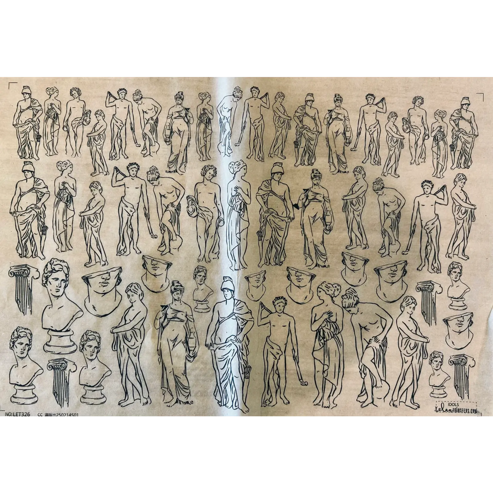 Elan Pottery Transfers Idols Underglaze Transfer - Black