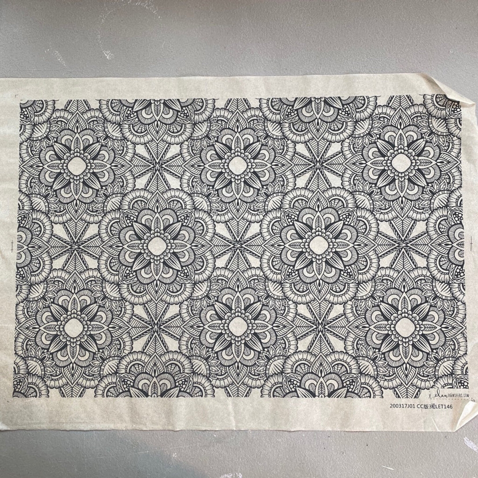 Elan Pottery Transfers Mandala (Open Center) Underglaze Transfer - Black