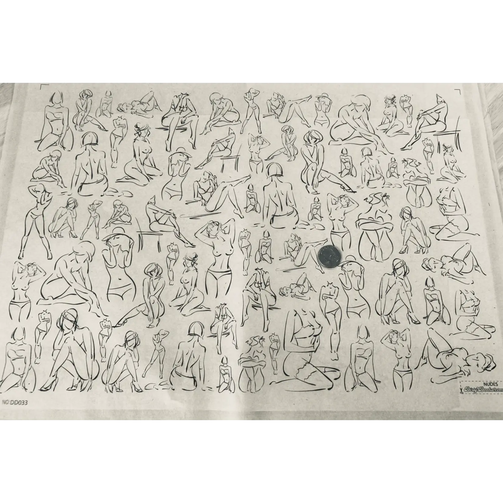 Elan Pottery Transfers Nudes Underglaze Transfer - Black