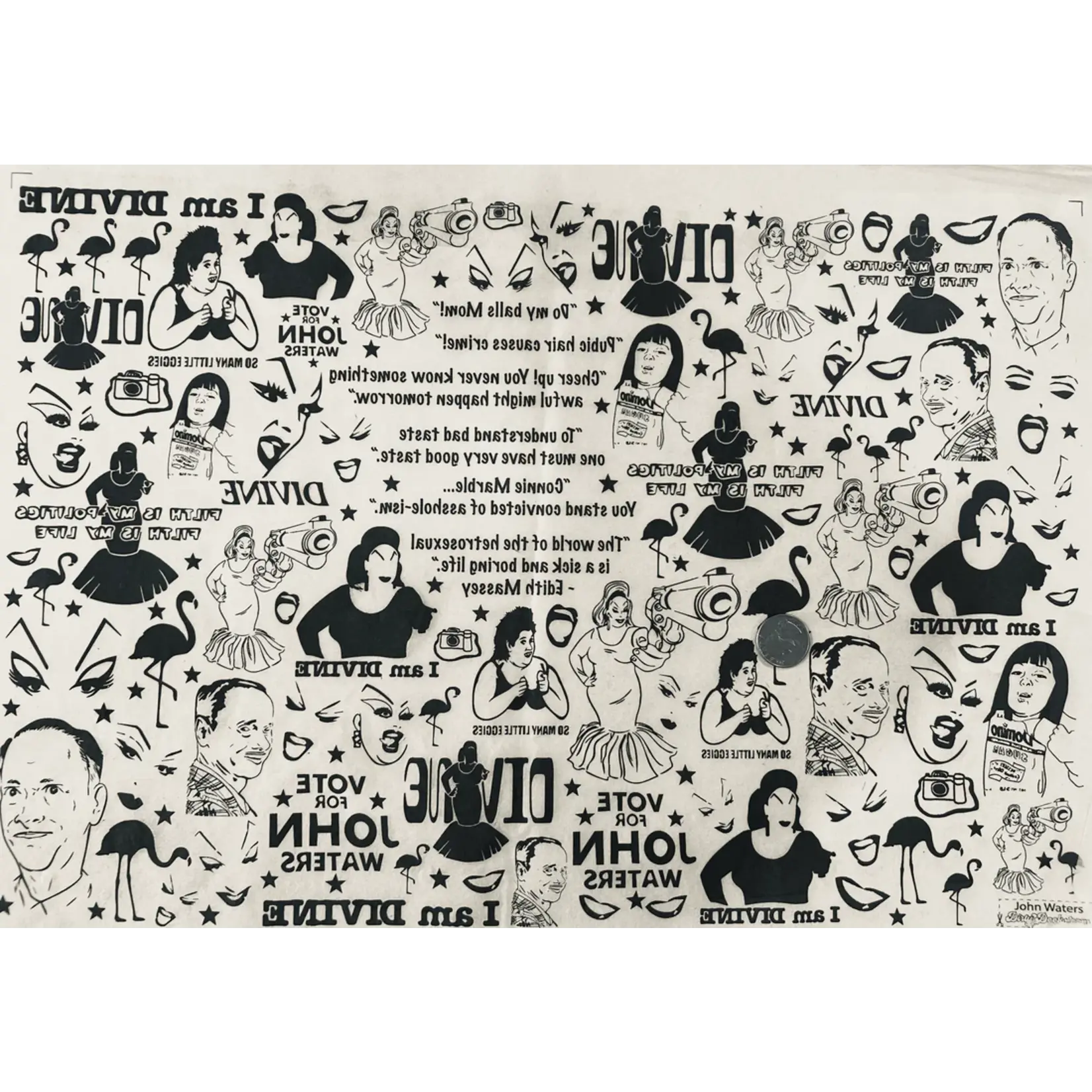 Elan Pottery Transfers John Waters - Underglaze Transfer Sheet - Black