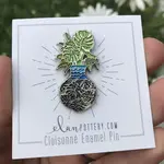 Elan Pottery Transfers Monstera Vase Enamel Pin