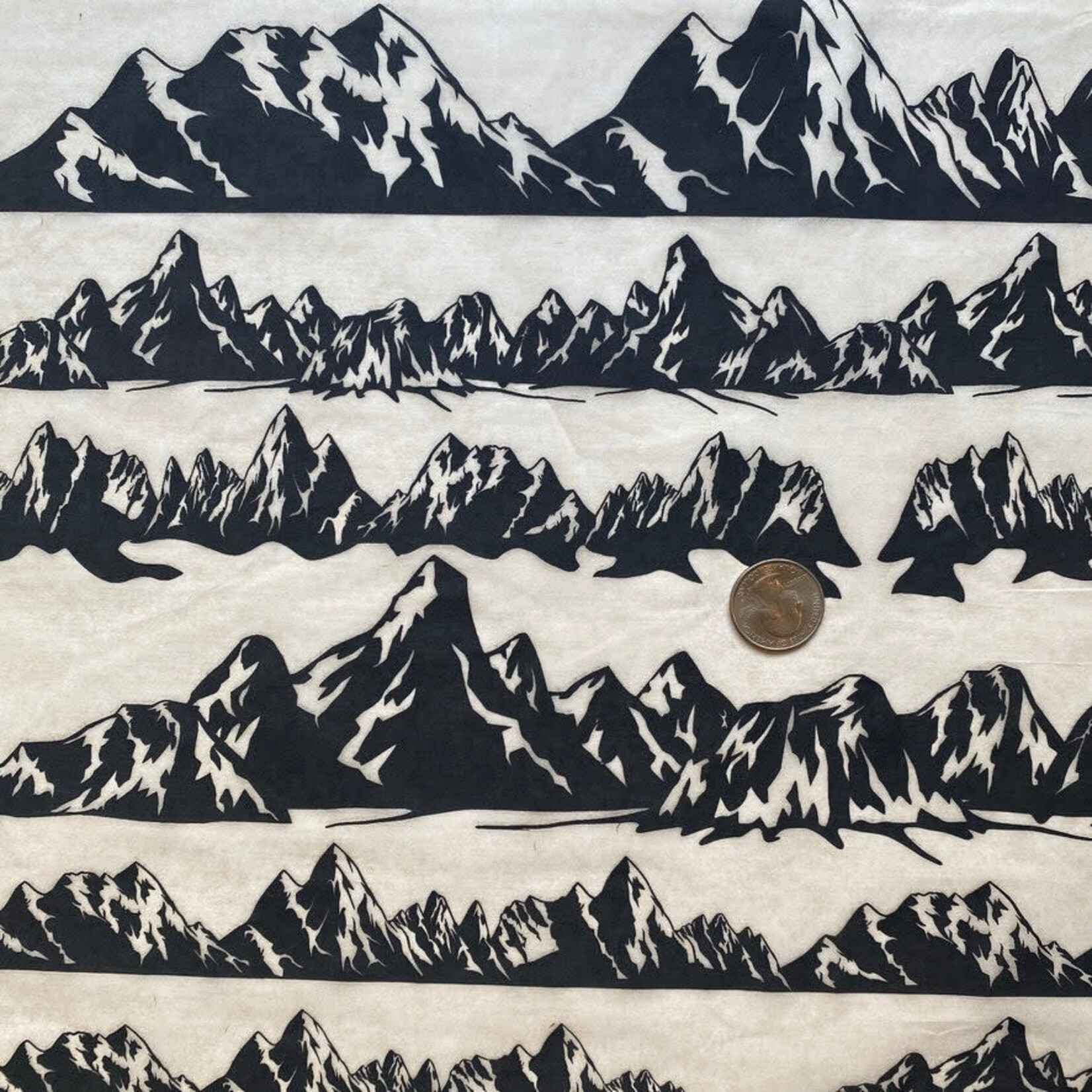 Elan Pottery Transfers Mountains Underglaze Transfer  - Black