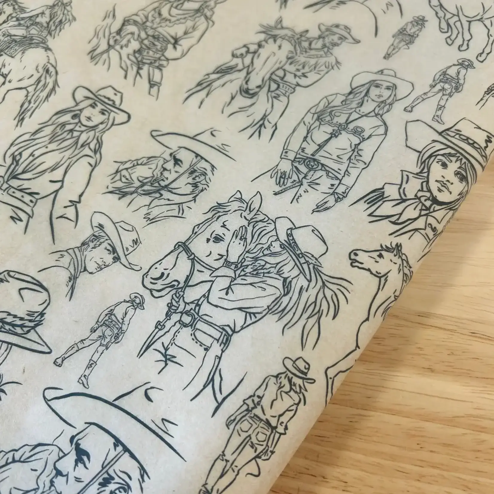 Elan Pottery Transfers Wild West Underglaze Transfer - Black