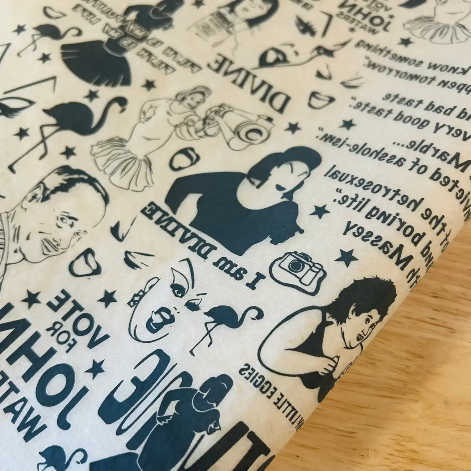 Elan Pottery Transfers John Waters - Underglaze Transfer Sheet - Black