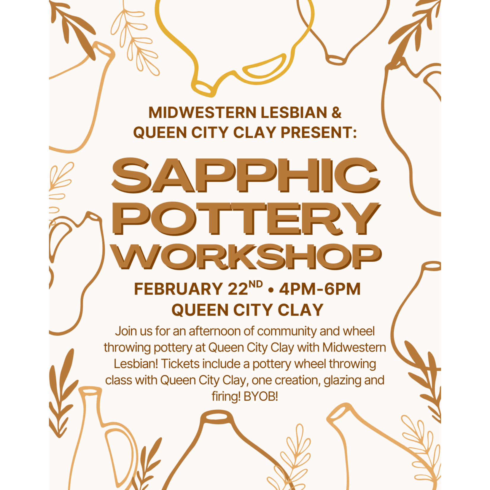Sapphic Pottery Workshop February 22, 2026